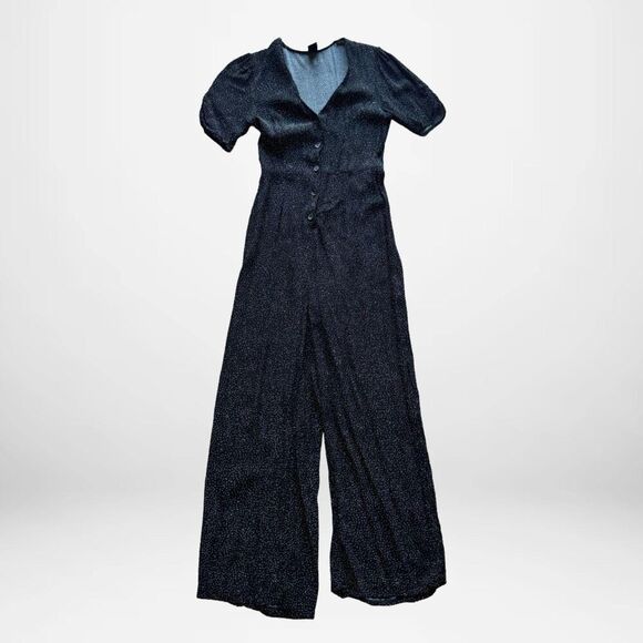 Urban Outfitters Pants - Urban Outfitters - Black Jumpsuit Retro Style - Wide Leg - Size Small